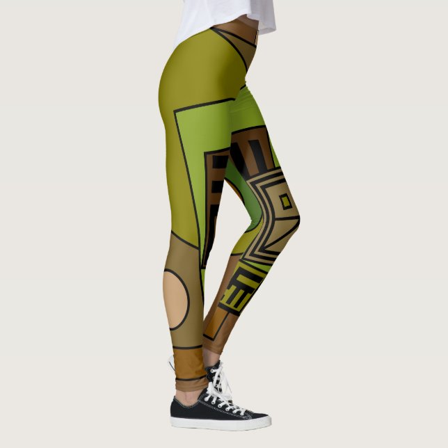 Abstrakte moderne geometrische Formen Leggings (Rechts)