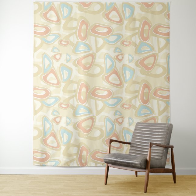 Abstrakte moderne geometrische Formen pastellfarbe Wandteppich (Beispiel)