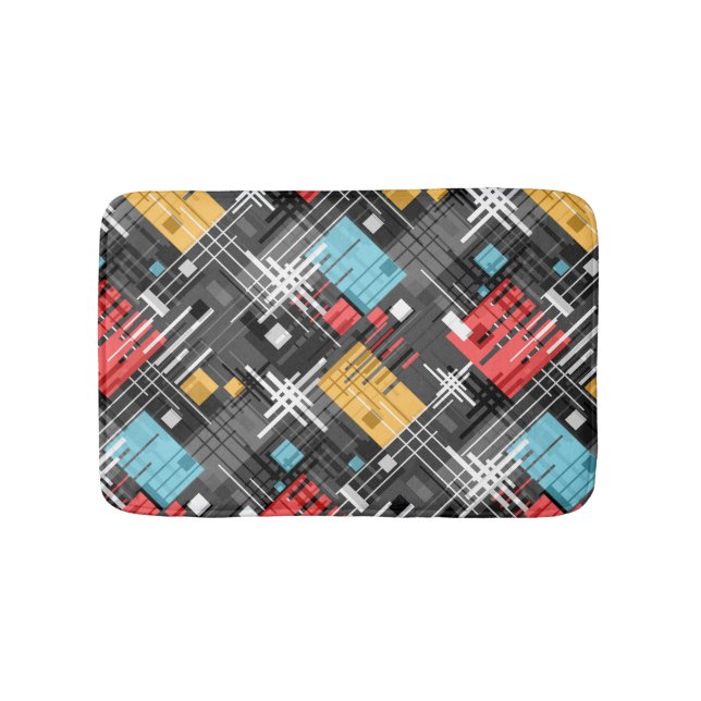 Abstrakte, moderne geometrische Formen, Streifen Badematte (Vorderseite)
