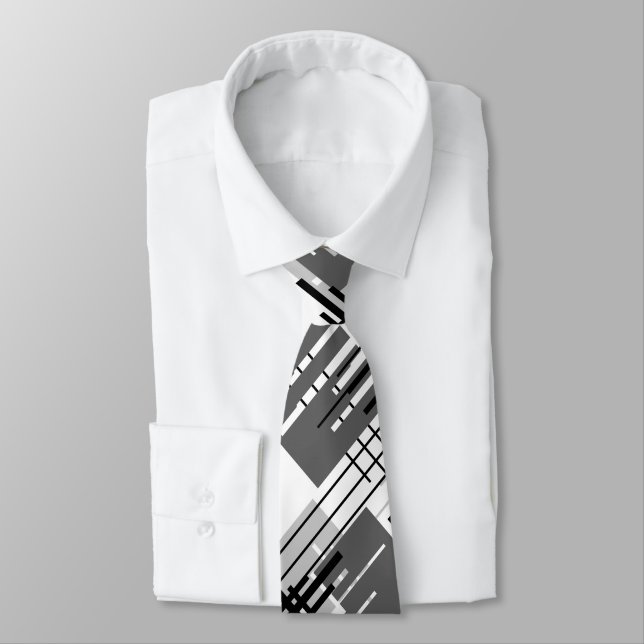 Abstrakte, moderne geometrische Formen, Streifen Krawatte (Gebunden)