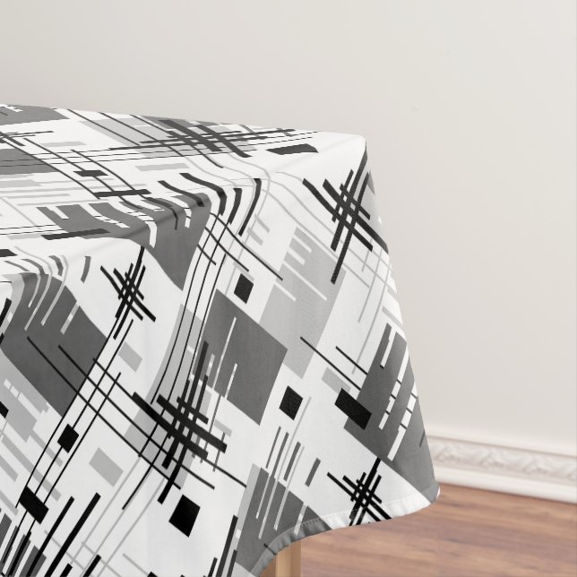 Abstrakte, moderne geometrische Formen, Streifen Tischdecke (Beispiel)