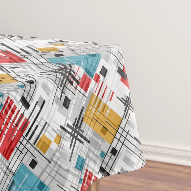 Abstrakte, moderne geometrische Formen, Streifen Tischdecke (Beispiel)