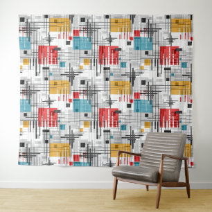 Abstrakte, moderne geometrische Formen, Streifen Wandteppich
