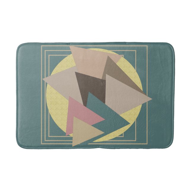 Abstrakte moderne geometrische futuristische Kunst Badematte (Vorderseite)