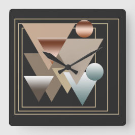 Abstrakte moderne geometrische futuristische Kunst Quadratische Wanduhr