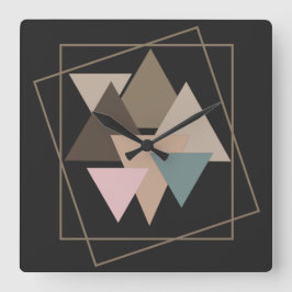 Abstrakte moderne geometrische futuristische Kunst Quadratische Wanduhr