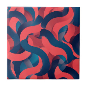 abstrakte moderne geometrische Koralle und Blau Fliese