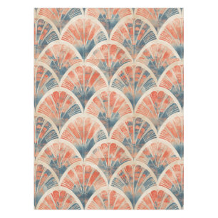 abstrakte moderne geometrische Koralle und Blau Tischdecke