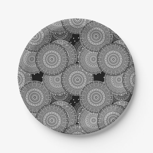 Abstrakte moderne geometrische Kreise runden Forme Pappteller (Vorderseite)