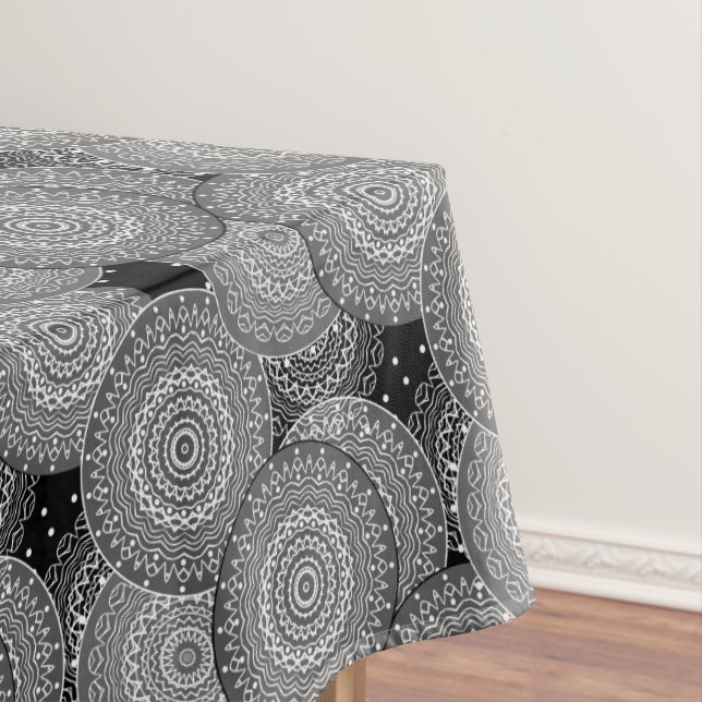 Abstrakte moderne geometrische Kreise runden Forme Tischdecke (Beispiel)