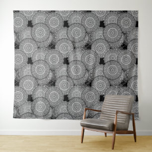 Abstrakte moderne geometrische Kreise runden Forme Wandteppich