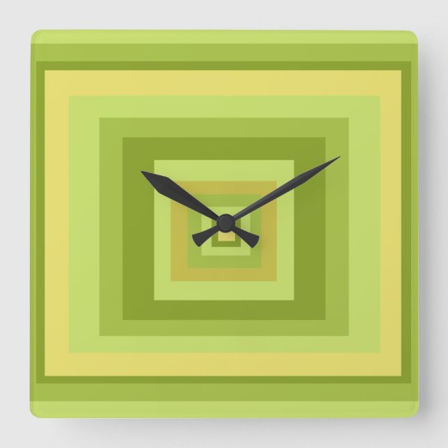 Abstrakte moderne geometrische Kunst Quadratische Wanduhr (Vorderseite)