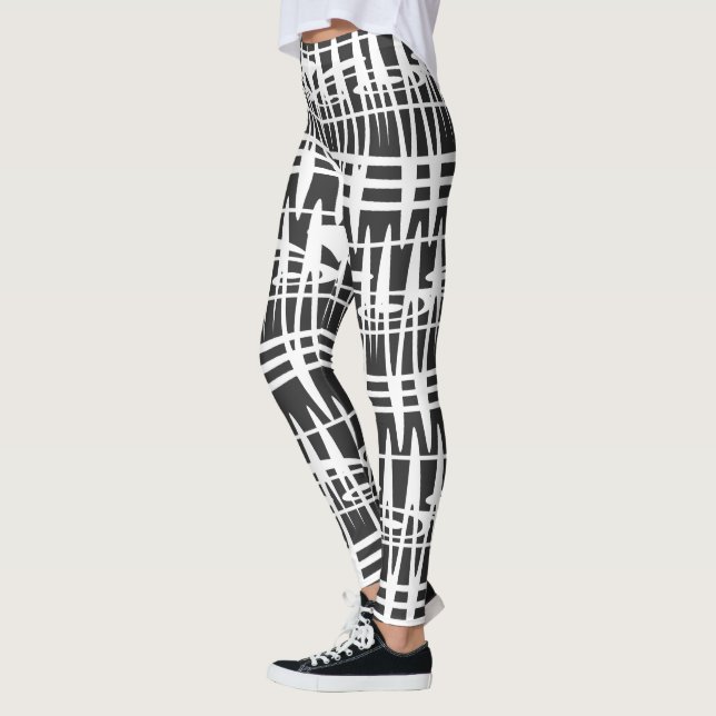 Abstrakte, moderne, geometrische Linien Leggings (Links)