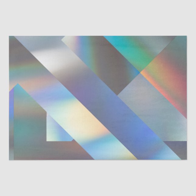 Abstrakte moderne geometrische Pastel holografisch Seidenpapier (Vorderseite)