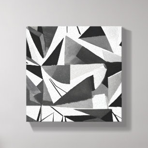 Abstrakte moderne geometrische Schwarz-Weiß-Aquare Leinwanddruck
