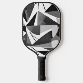 Abstrakte moderne geometrische Schwarz-Weiß-Aquare Pickleball Schläger