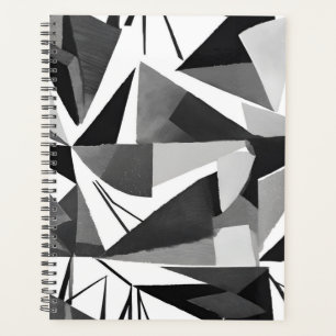 Abstrakte moderne geometrische Schwarz-Weiß-Aquare Planer