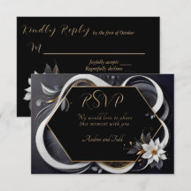 Abstrakte, moderne Hochzeit in Weiß und Gold