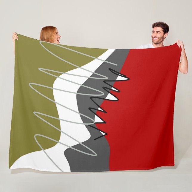 Abstrakte, moderne, kreative, applicke Kissen mit  Fleecedecke (Beispiel)