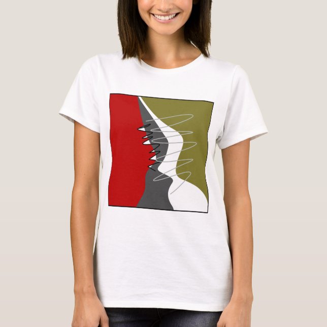 Abstrakte, moderne, kreative, applicke Kissen mit  T-Shirt (Vorderseite)