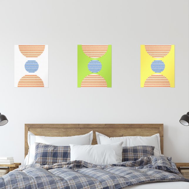 abstrakte moderne Kunst Bilderwand Sets (Schlafzimmer)