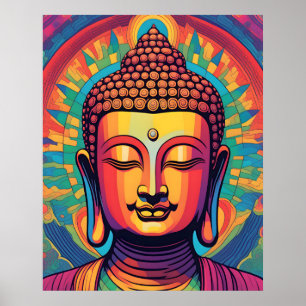 Abstrakte Moderne Kunst   Calm Buddha Portrait Poster