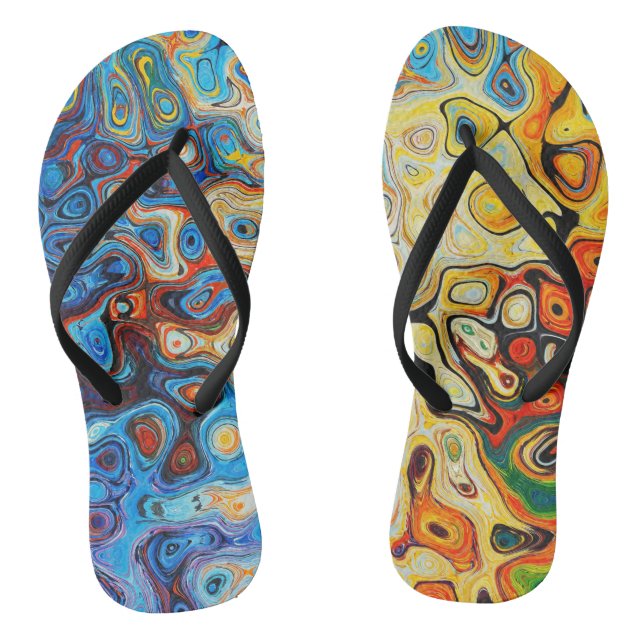 Abstrakte Moderne Kunst Flip Flops (Fußbett)