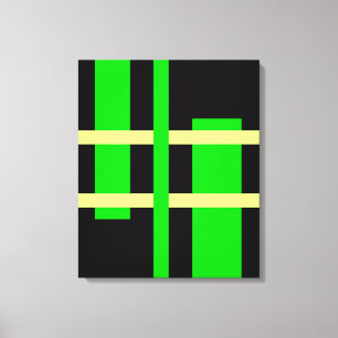 Abstrakte Moderne Kunst Läden Grün Gelb Schwarz Leinwanddruck