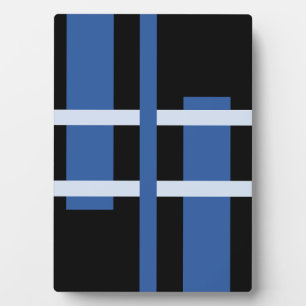 Abstrakte Moderne Kunst Lines Blue Black Fotoplatte