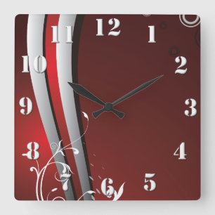 Abstrakte Moderne Kunst Quadratische Wanduhr