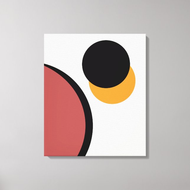 Abstrakte moderne Kunstzirkeln Orange Brown Black Leinwanddruck (Vorderseite)