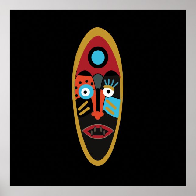 abstrakte moderne Maskentechnik Poster (Vorne)