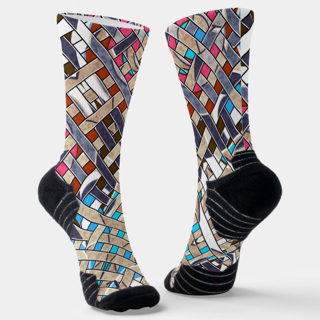 Abstrakte, moderne, minimalistische Kunstlandschaf Socken (Gewinkelt)