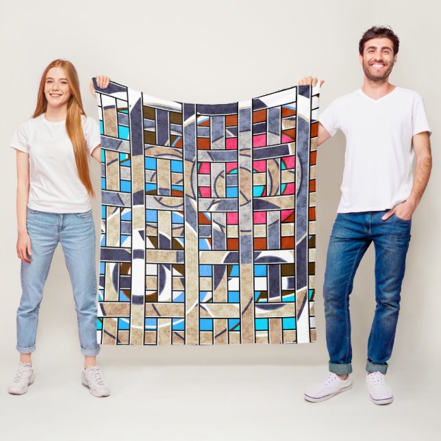 Abstrakte moderne minimalistische Kunstlandschaft Fleecedecke (Beispiel)