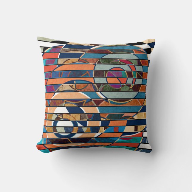 Abstrakte moderne minimalistische Kunstlandschaft Kissen (Vorderseite)