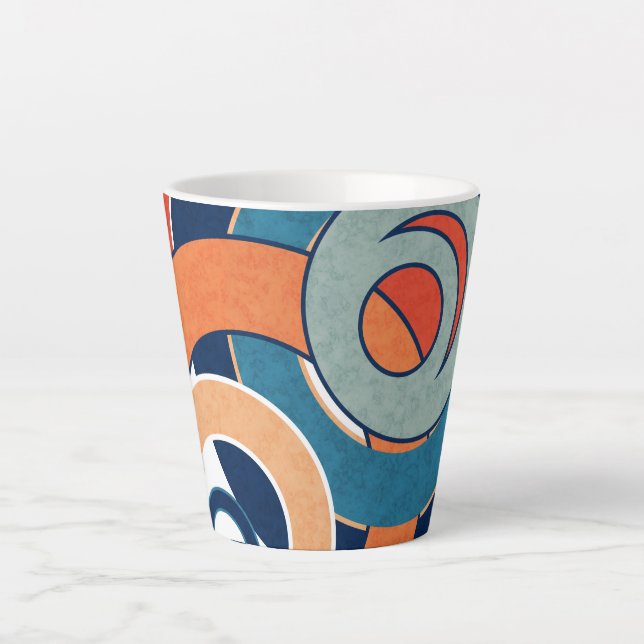 Abstrakte moderne minimalistische Kunstlandschaft Milchtasse (Vorderseite)