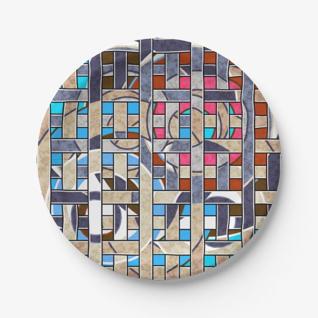 Abstrakte moderne minimalistische Kunstlandschaft Pappteller (Vorderseite)