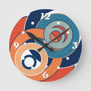 Abstrakte moderne minimalistische Kunstlandschaft Runde Wanduhr