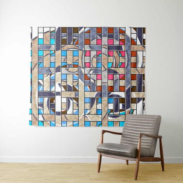 Abstrakte moderne minimalistische Kunstlandschaft Wandteppich (Beispiel (Horizontal))