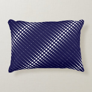 Abstrakte, moderne, navy-weiße Linien dots circe Dekokissen