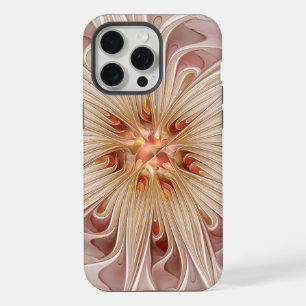 Abstrakte moderne Pfirsich-Pastell-Blumen-Fraktal- iPhone 15 Pro Max Hülle