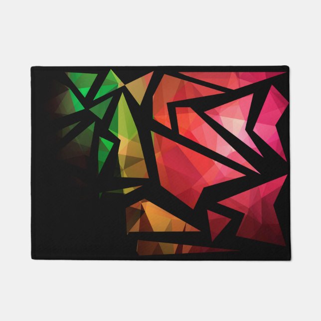 Abstrakte moderne polygonal graffiti geometrisch d fußmatte (Vorderseite)