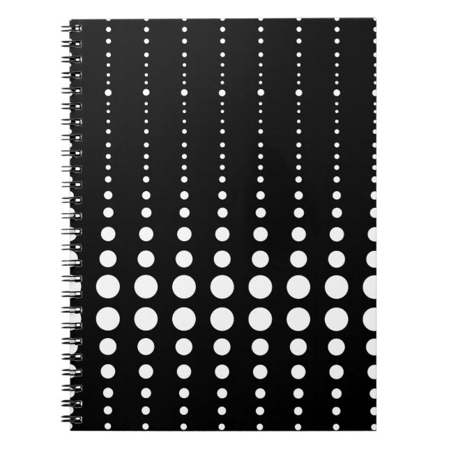 Abstrakte moderne, Schwarz-weiße Linien dots cir Notizblock (Vorderseite)