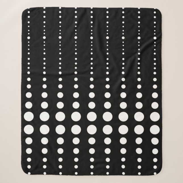 Abstrakte moderne, Schwarz-weiße Linien dots cir Sherpadecke (Vorderseite)