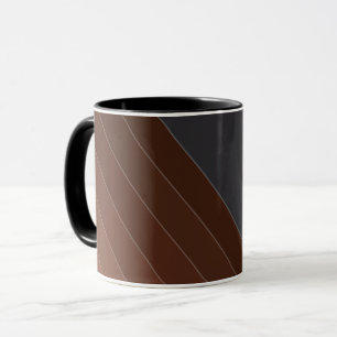 Abstrakte moderne schwarze graue braune Seiden-Sat Tasse