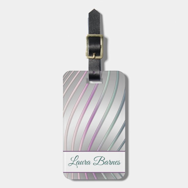 Abstrakte moderne Steigungs-dynamische Linien Gepäckanhänger (Vorderseite vertikal)