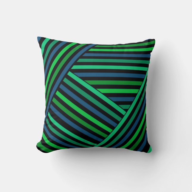 Abstrakte, moderne Stripe Marine Stripe gr Kissen (Vorderseite)