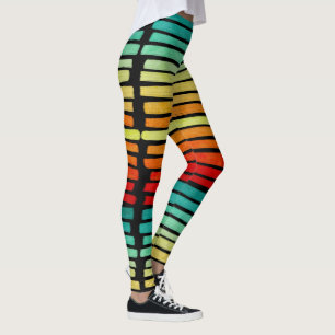 Abstrakte moderne tropische Sommerfarben Pinselstr Leggings