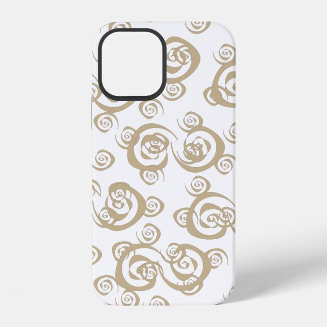 Abstrakte moderne überlappende Spiralmuster iPhone 12 Hülle (Rückseite)