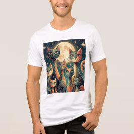 🔥Abstrakte Mondkatzen-Familie Elegantes Art Desig Tri-Blend Shirt